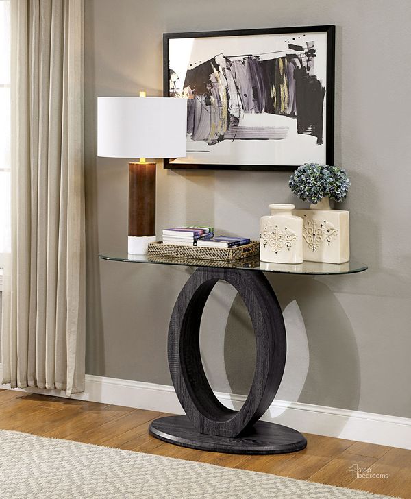 The appearance of Lodia Sofa Table In Gray designed by Furniture of America in the modern / contemporary interior design. This gray piece of furniture  was selected by 1StopBedrooms from Lodia Collection to add a touch of cosiness and style into your home. Sku: CM4825GY-S-1;CM4825GY-S-2. Material: Wood. Product Type: Sofa Table.