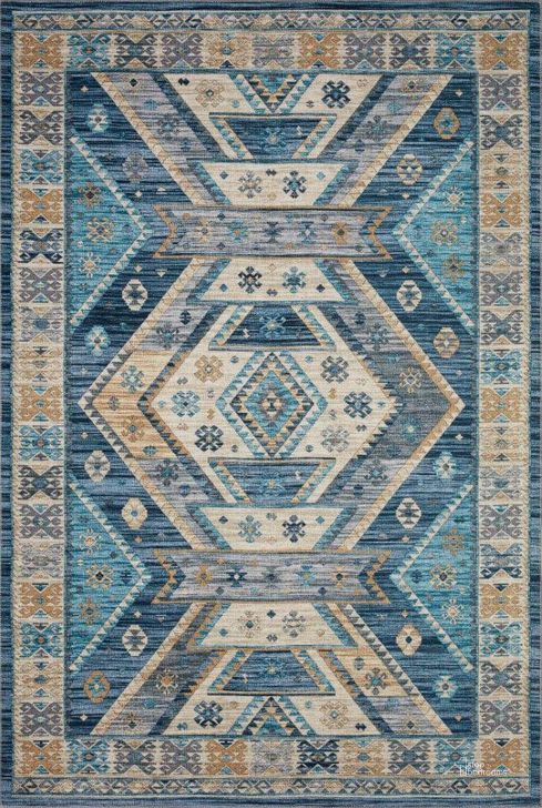 The appearance of Loloi II Zion Ocean and Gold 18" x 18" Sample Rug designed by Loloi Rugs in the traditional interior design. This ocean and gold piece of furniture  was selected by 1StopBedrooms from Zion Collection to add a touch of cosiness and style into your home. Sku: ZIONZIO-02OCGO160S. Material: Polyester. Product Type: Area Rugs. Image1