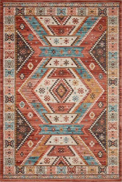 The appearance of Loloi II Zion Red and Multi 7'-6" x 9'-6" Area Rug designed by Loloi Rugs in the traditional interior design. This red and multi piece of furniture  was selected by 1StopBedrooms from Zion Collection to add a touch of cosiness and style into your home. Sku: ZIONZIO-05REML7696. Material: Polyester. Product Type: Area Rugs. Image1