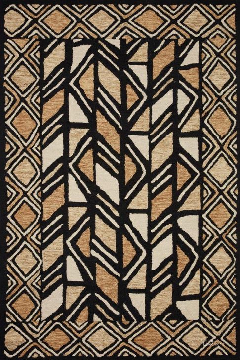 The appearance of Loloi Nala Rug In Black And Beige NALANAL-01BLBE160S designed by Loloi Rugs in the modern / contemporary interior design. This black and beige piece of furniture  was selected by 1StopBedrooms from Nala Collection to add a touch of cosiness and style into your home. Sku: NALANAL-01BLBE160S. Material: Wool. Product Type: Rug. Image1