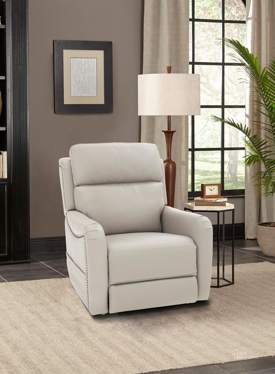 The appearance of Longview Rainer Dove Power Lift Recliner With Power Head Rest Power Lumbar And Heat designed by BarcaLounger in the modern / contemporary interior design. This dove piece of furniture  was selected by 1StopBedrooms from Longview Collection to add a touch of cosiness and style into your home. Sku: 23PHLH1211375091. Material: Leather. Product Type: Recliner. Image1