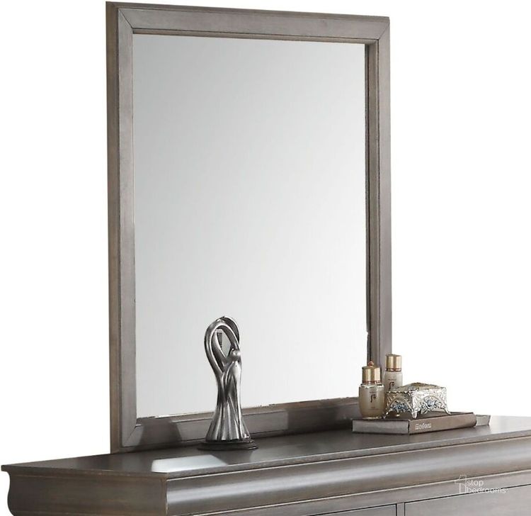 The appearance of Louis Philippe III Gray Mirror In Antique Gray designed by ACME in the transitional interior design. This antique grey piece of furniture  was selected by 1StopBedrooms from Louis Philippe Iii Collection to add a touch of cosiness and style into your home. Sku: 25504. Material: Glass. Product Type: Mirror. Image1