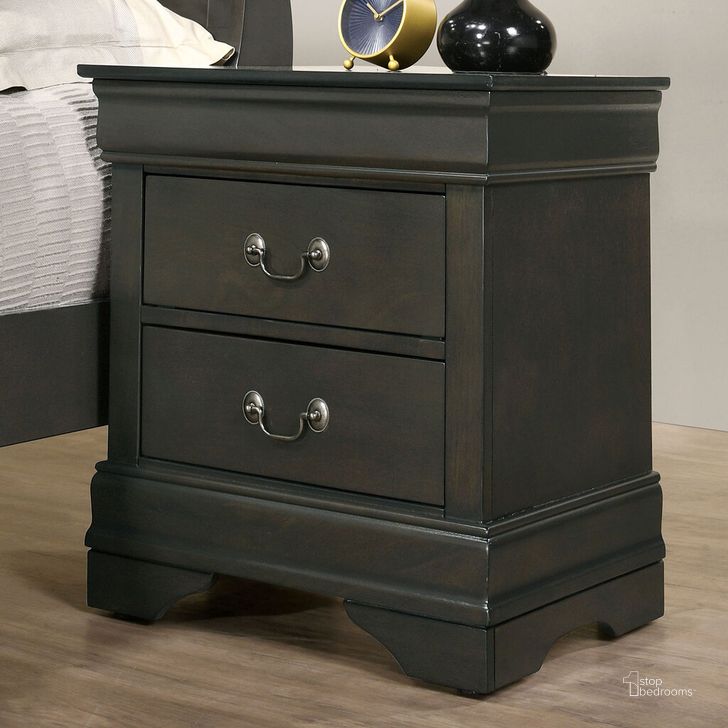 The appearance of Louis Philippe Night Stand In Gray designed by Furniture of America in the transitional interior design. This gray piece of furniture  was selected by 1StopBedrooms from Louis Philippe Collection to add a touch of cosiness and style into your home. Sku: CM7966GY-N. Material: Wood. Product Type: Nightstand. Image1