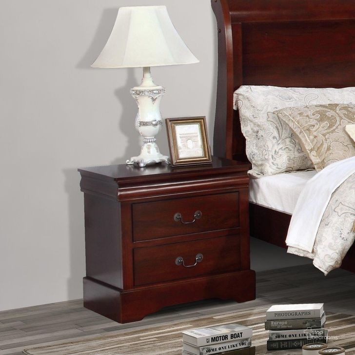 Acme Louis Philippe Nightstand in Cherry