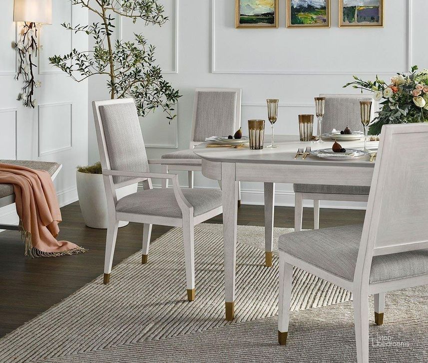 The appearance of Love. Joy. Bliss. Marion Dining Room Set designed by Universal in the modern / contemporary interior design. This alabaster piece of furniture  was selected by 1StopBedrooms from Love Joy Bliss Collection to add a touch of cosiness and style into your home. Sku: 956A653;956A626P-RTA. Table Base Style: Legs. Product Type: Dining Room Set. Table Top Shape: Rectangular. Material: Alabaster. Image1