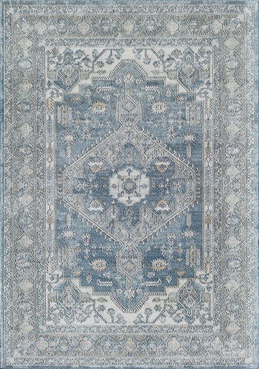 The appearance of Ludlow MD55B Westminster Rain Transitional Vintage Blue 2' x 8' Area Rug designed by Rugs America in the transitional interior design. This blue piece of furniture  was selected by 1StopBedrooms from Ludlow Collection to add a touch of cosiness and style into your home. Sku: RA30263. Material: Polypropylene. Product Type: Area Rugs. Image1