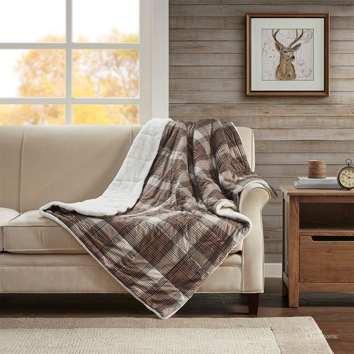 The appearance of Lumberjack Polyester Cozy Spun And Berber Printed Throw In Brown designed by Olliix in the cabin / lodge interior design. This brown piece of furniture  was selected by 1StopBedrooms from Lumberjack Collection to add a touch of cosiness and style into your home. Sku: WR50-1012. Product Type: Throw. Image1