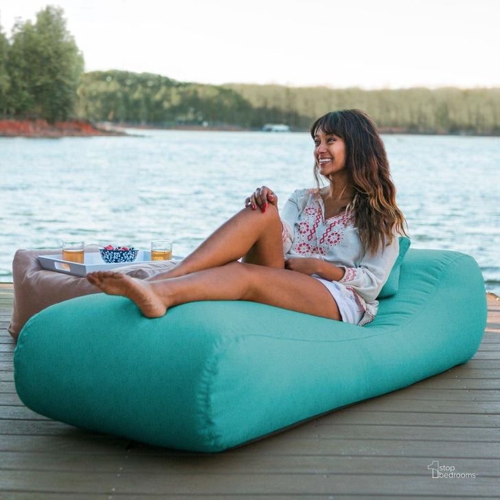The appearance of Lunsford Outdoor Bean Bag Sun Lounger With Sunbrella Cover In Aruba designed by Jaxx Bean Bags in the modern / contemporary interior design. This cyan piece of furniture  was selected by 1StopBedrooms from  to add a touch of cosiness and style into your home. Sku: 17805754. Material: Fabric. Product Type: Accent Chair. Image1