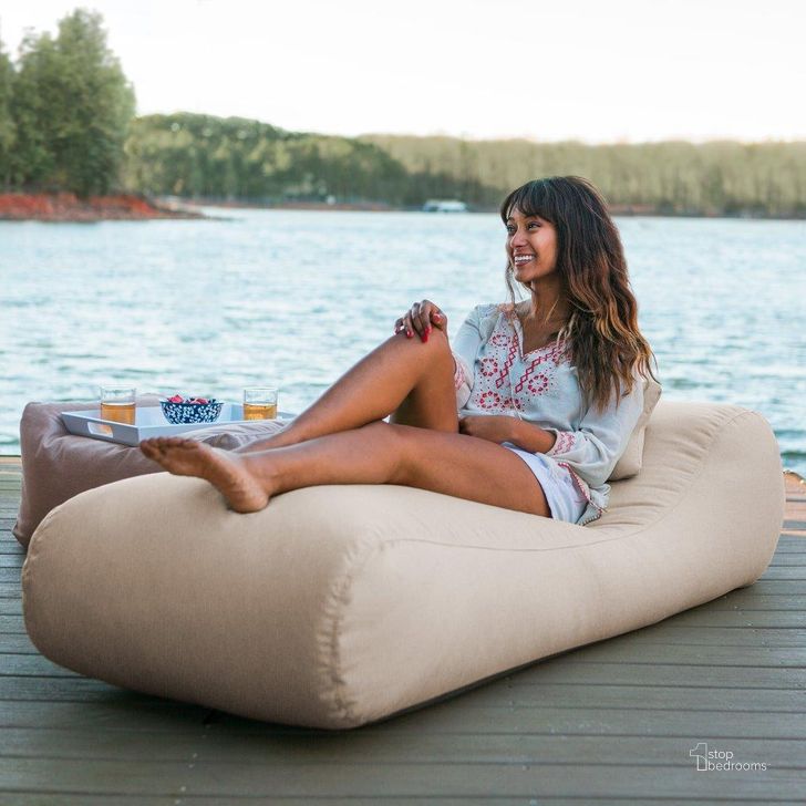 The appearance of Lunsford Outdoor Bean Bag Sun Lounger With Sunbrella Cover In Flax designed by Jaxx Bean Bags in the modern / contemporary interior design. This flax piece of furniture  was selected by 1StopBedrooms from  to add a touch of cosiness and style into your home. Sku: 17805412. Material: Fabric. Product Type: Accent Chair. Image1