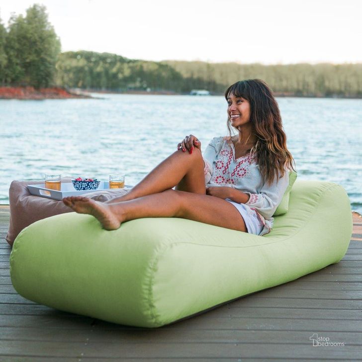 The appearance of Lunsford Outdoor Bean Bag Sun Lounger With Sunbrella Cover In Parrot designed by Jaxx Bean Bags in the modern / contemporary interior design. This green piece of furniture  was selected by 1StopBedrooms from  to add a touch of cosiness and style into your home. Sku: 17805861. Material: Fabric. Product Type: Accent Chair. Image1