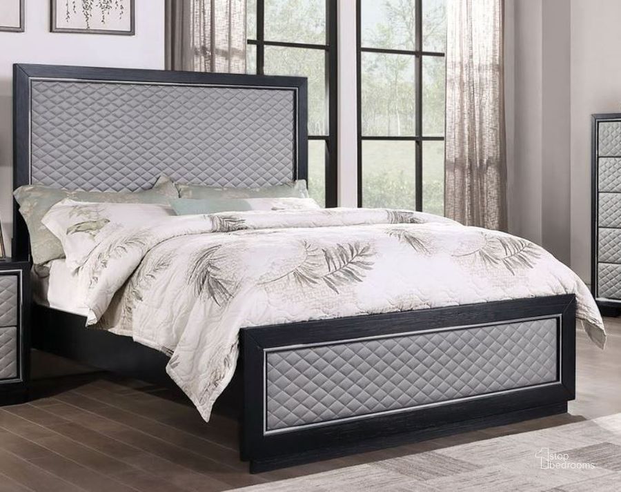The appearance of Luxor Black And Gray Cal King Panel Bed designed by New Classic in the modern / contemporary interior design. This black and gray piece of furniture  was selected by 1StopBedrooms from Luxor Collection to add a touch of cosiness and style into your home. Sku: B2025-110;B2025-120;B2025-230. Bed Type: Panel Bed. Product Type: Panel Bed. Bed Size: California King. Image1