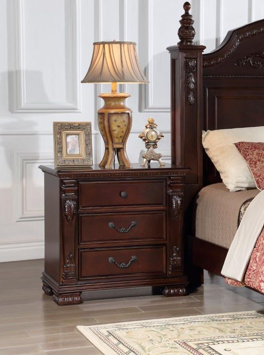 The appearance of Lyndon 2 Drawer Nightstand In Cherry designed by Glory in the traditional interior design. This cherry piece of furniture  was selected by 1StopBedrooms from Lyndon Collection to add a touch of cosiness and style into your home. Sku: G09400-N. Material: Wood. Product Type: Nightstand. Image1