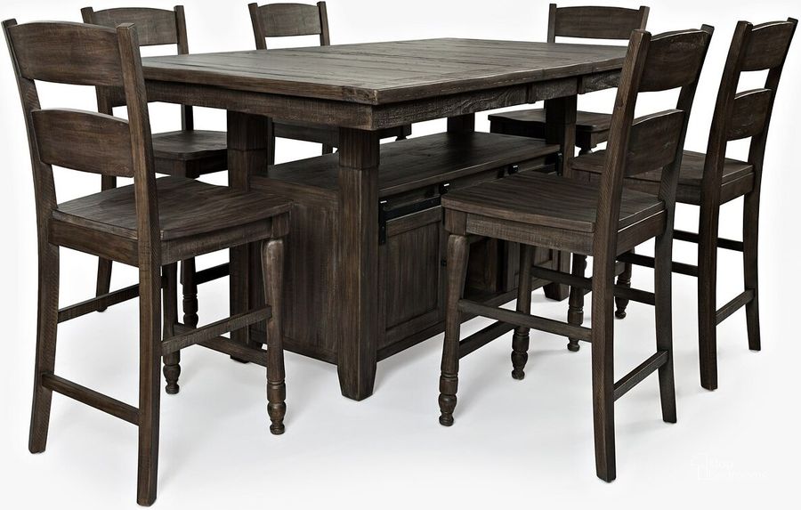 The appearance of Madison County Adjustable Height Dining Room Set (Barnwood) designed by Jofran in the traditional interior design. This brown piece of furniture  was selected by 1StopBedrooms from Madison County Collection to add a touch of cosiness and style into your home. Sku: 1700-72TBKT;1700-BS401KD. Table Base Style: Pedestal. Product Type: Dining Room Set. Table Top Shape: Rectangular. Material: Pine. Image1
