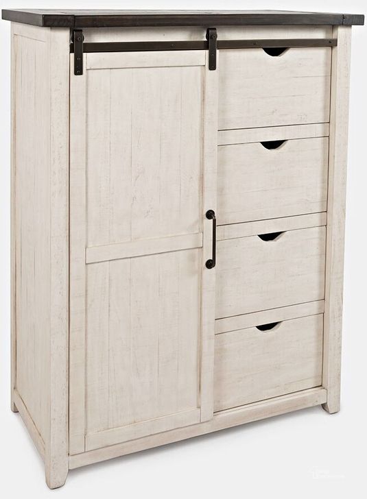 The appearance of Madison County Rustic Reclaimed Pine Farmhouse Door Chest designed by Jofran in the country / farmhouse interior design. This vintage white piece of furniture  was selected by 1StopBedrooms from Madison County Collection to add a touch of cosiness and style into your home. Sku: 1706B-30. Product Type: Chest. Material: Solid Pine. Image1