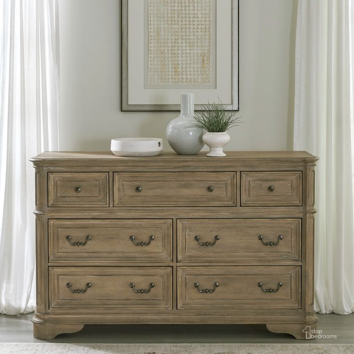 The appearance of Magnolia Manor 7 Drawer Dresser In Weathered Bisque designed by Liberty in the traditional interior design. This bisque piece of furniture  was selected by 1StopBedrooms from Magnolia Manor Collection to add a touch of cosiness and style into your home. Sku: 244N-BR31. Product Type: Dresser. Material: Poplar.