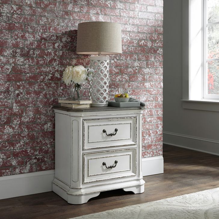 Magnolia Manor Antique White 2 Drawer Nightstand by Liberty 1StopBedrooms