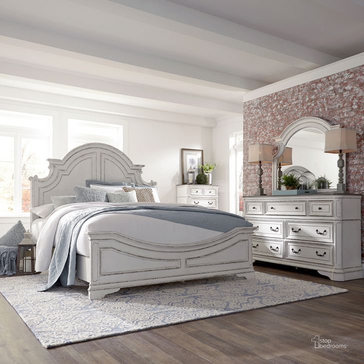 Magnolia Manor Antique White Queen Panel Bed by Liberty 1StopBedrooms