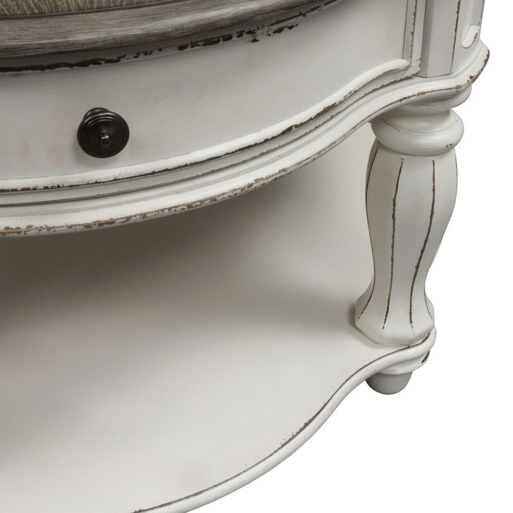 Magnolia Manor Antique White Round Cocktail Table by Liberty