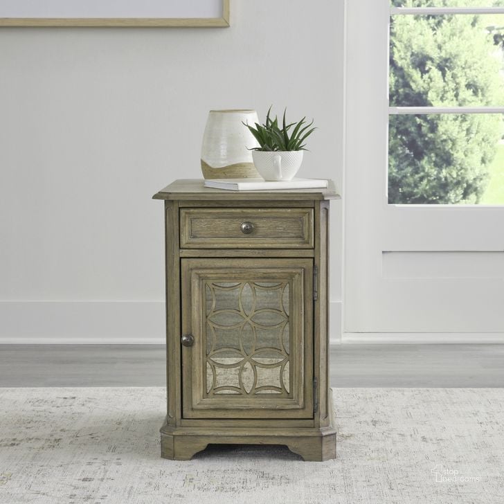 The appearance of Magnolia Manor Chair Side Table In Weathered Bisque designed by Liberty in the traditional interior design. This bisque piece of furniture  was selected by 1StopBedrooms from Magnolia Manor Collection to add a touch of cosiness and style into your home. Sku: 244N-OT1021. Product Type: Chairside Table. Material: Poplar.