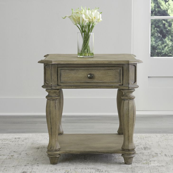 The appearance of Magnolia Manor End Table In Weathered Bisque designed by Liberty in the traditional interior design. This bisque piece of furniture  was selected by 1StopBedrooms from Magnolia Manor Collection to add a touch of cosiness and style into your home. Sku: 244N-OT1020. Product Type: End Table. Material: Poplar.