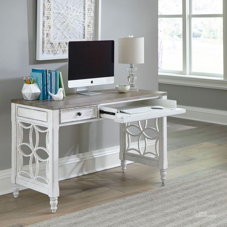The appearance of Magnolia Manor L Writing Desk designed by Liberty in the traditional interior design. This antique white piece of furniture  was selected by 1StopBedrooms from Magnolia Manor Collection to add a touch of cosiness and style into your home. Sku: 244-HO112L. Product Type: Writing Desk. Material: Rubberwood. Image1