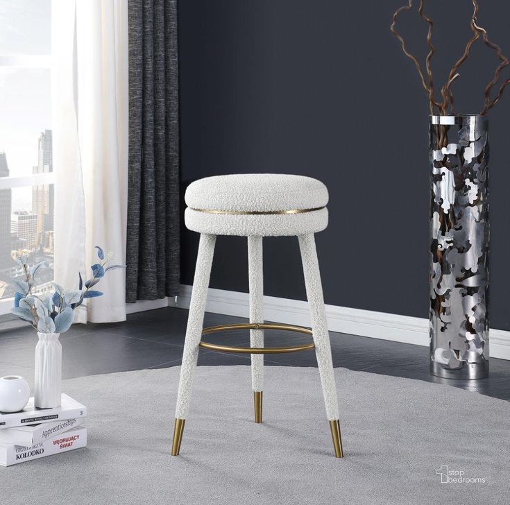 The appearance of Magog Cream Barstool 0qb24497810 designed by Furnique in the modern / contemporary interior design. This cream piece of furniture  was selected by 1StopBedrooms from Magog Collection to add a touch of cosiness and style into your home. Sku: 724Cream. Material: Metal. Product Type: Barstool. Image1
