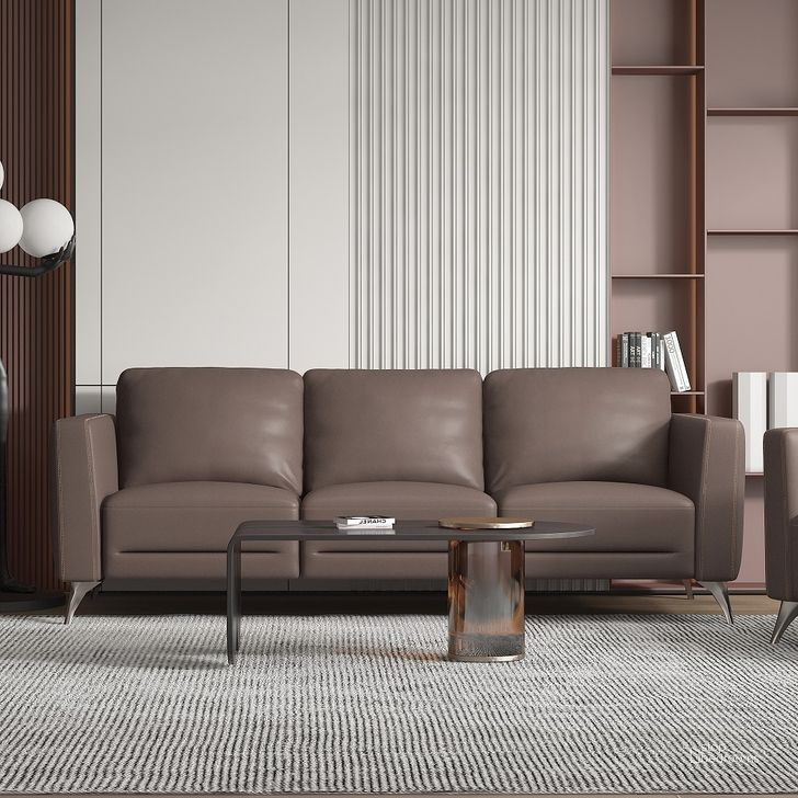 The appearance of Malaga Taupe Leather Sofa designed by ACME in the modern / contemporary interior design. This taupe piece of furniture  was selected by 1StopBedrooms from Malaga Collection to add a touch of cosiness and style into your home. Sku: 55000. Material: Upholstered. Product Type: Leather Sofa. Image1