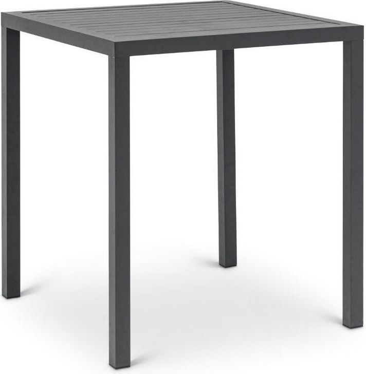 The appearance of Maldives Outdoor Patio Square Bar Table In Grey designed by Meridian in the modern / contemporary interior design. This grey piece of furniture  was selected by 1StopBedrooms from Maldives Collection to add a touch of cosiness and style into your home. Sku: 345Grey-T. Material: Aluminum. Product Type: Outdoor Bar Furniture. Image1
