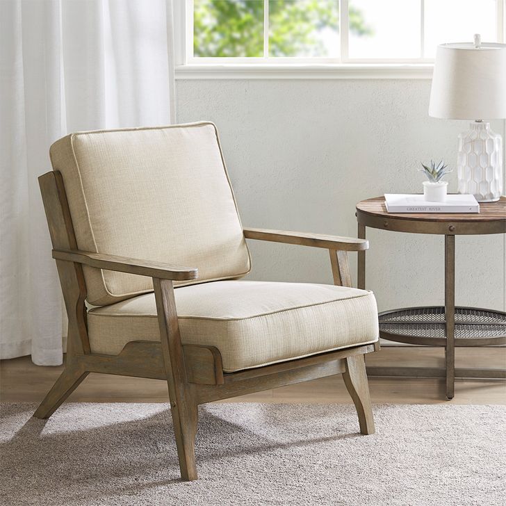 The appearance of Malibu Accent Chair In Natural designed by Olliix in the modern / contemporary interior design. This natural piece of furniture  was selected by 1StopBedrooms from Malibu Collection to add a touch of cosiness and style into your home. Sku: II100-0399. Material: Wood. Product Type: Accent Chair. Image1