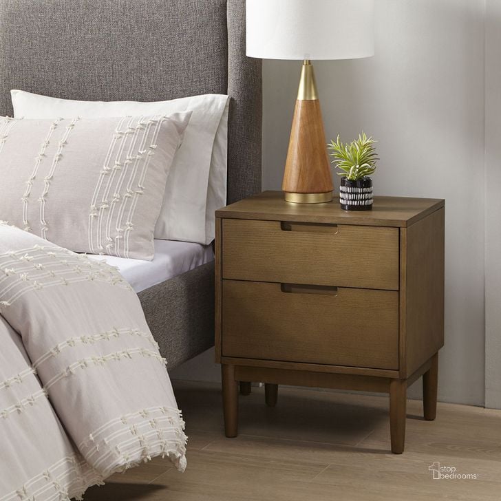 The appearance of Mallory Nightstand In Brown designed by Olliix in the transitional interior design. This brown piece of furniture  was selected by 1StopBedrooms from Mallory Collection to add a touch of cosiness and style into your home. Sku: II136-0418. Product Type: Nightstand. Material: MDF. Image1
