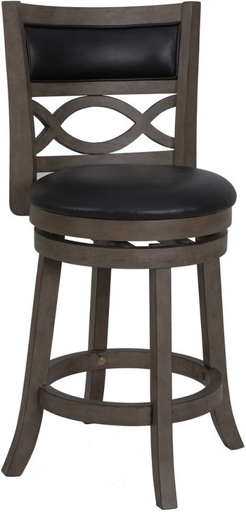 The appearance of Manchester Black 24 Inch Counter Height Stool Set Of 2 designed by New Classic in the transitional interior design. This black piece of furniture  was selected by 1StopBedrooms from Manchester Collection to add a touch of cosiness and style into your home. Sku: S1128-CS-PG. Product Type: Counter Height Chair. Image1