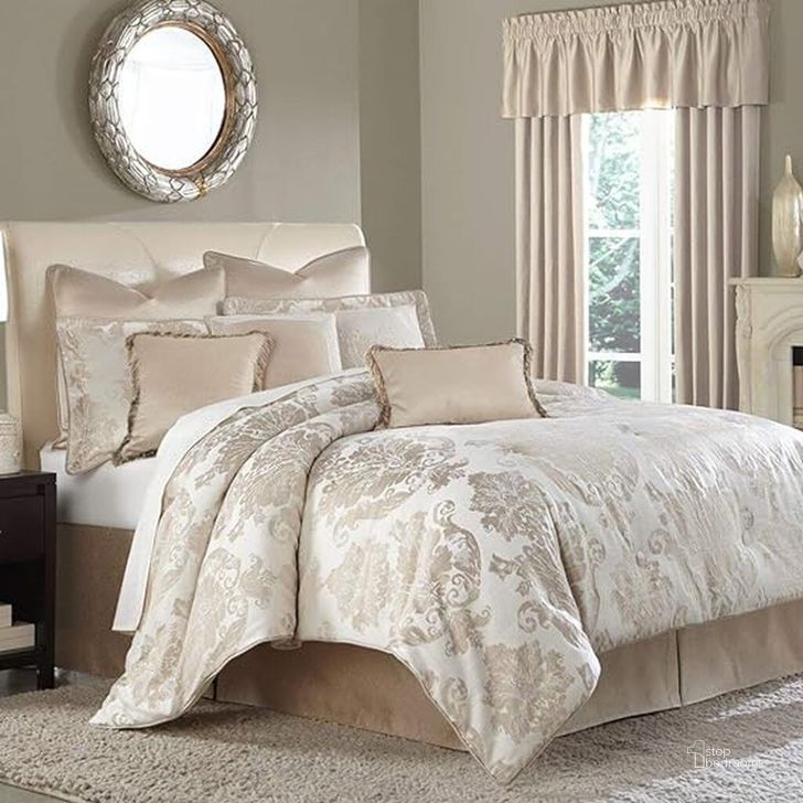 The appearance of Marbella 10 Piece King Comforter Set In Creme designed by AICO in the transitional interior design. This creme piece of furniture  was selected by 1StopBedrooms from Marbella Collection to add a touch of cosiness and style into your home. Sku: BCS-KS10-MRBEA-CRM. Material: Polyester. Product Type: Comforter Set.