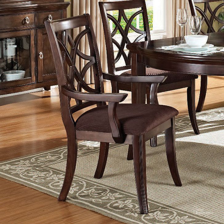 The appearance of Mardoqueo Brown Arm Chair Set of 2 designed by Isaac Tahari in the transitional interior design. This brown piece of furniture  was selected by 1StopBedrooms from Mardoqueo Collection to add a touch of cosiness and style into your home. Sku: 60258. Material: Microfiber. Product Type: Arm Chair.