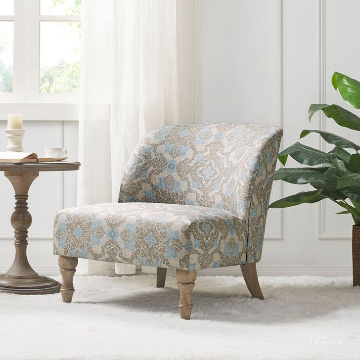 The appearance of Maribelle Accent Chair In Beige/Blue designed by Olliix in the country / farmhouse interior design. This beige/blue piece of furniture  was selected by 1StopBedrooms from Maribelle Collection to add a touch of cosiness and style into your home. Sku: MT100-0148. Material: Wood. Product Type: Accent Chair. Image1