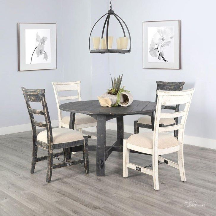 The appearance of Marina 54 Inch Round Dining Room Set With Chair Choices (Black Sand) designed by Sunny Design in the rustic / southwestern interior design. This sand black piece of furniture  was selected by 1StopBedrooms from Marina Collection to add a touch of cosiness and style into your home. Sku: 1171BS;1670BS. Table Base Style: Trestle. Table Top Shape: Round. Material: Wood. Product Type: Dining Room Set. Size: 54". Image1