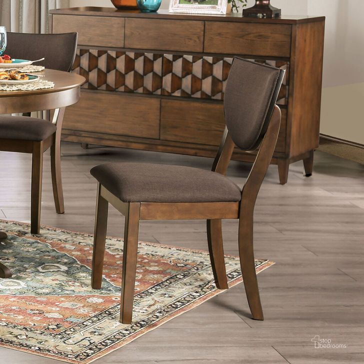 The appearance of Marina Side Chair Set of 2 In Walnut and Dark Chocolate designed by Furniture of America in the transitional interior design. This walnut and dark chocolate piece of furniture  was selected by 1StopBedrooms from Marina Collection to add a touch of cosiness and style into your home. Sku: FOA3787SC-2PK. Material: Wood. Product Type: Side Chair. Image1
