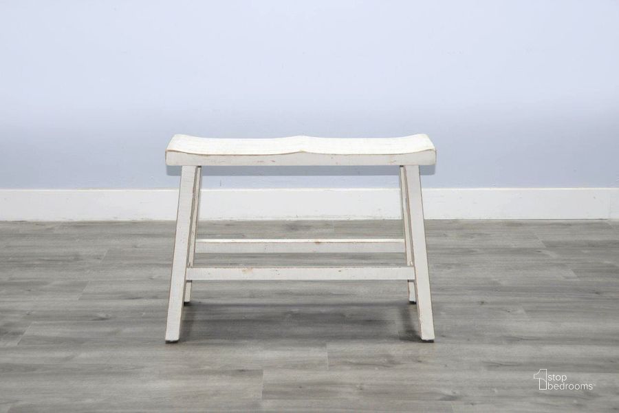 The appearance of Marina White Sand 24 Inch Bench With Wood Seat In White designed by Sunny Design in the transitional interior design. This white piece of furniture  was selected by 1StopBedrooms from Marina Collection to add a touch of cosiness and style into your home. Sku: 1671WS-24. Material: Wood. Product Type: Bench. Image1