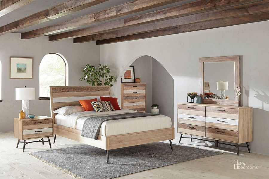 The appearance of Marlow Platform Bedroom Set designed by Coaster in the modern / contemporary interior design. This beige piece of furniture  was selected by 1StopBedrooms from Marlow Collection to add a touch of cosiness and style into your home. Sku: 215761QB1;215761QB2;215761QB3;215762. Bed Type: Platform Bed. Material: Wood. Product Type: Platform Bed. Bed Size: Queen. Image1