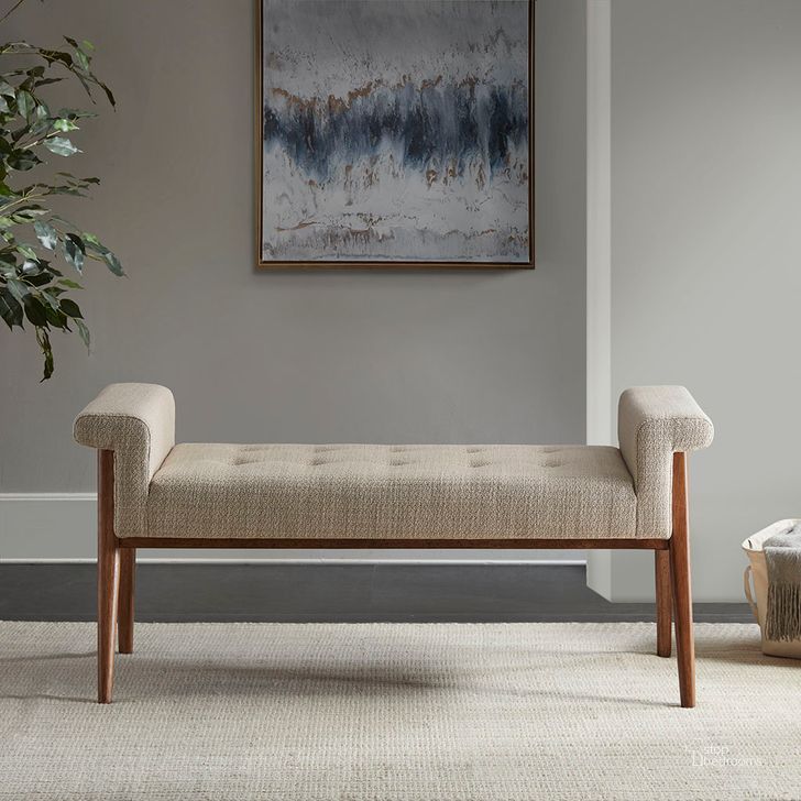 The appearance of Mason Accent Bench In Tan designed by Olliix in the transitional interior design. This tan piece of furniture  was selected by 1StopBedrooms from Mason Collection to add a touch of cosiness and style into your home. Sku: II105-0401. Material: Wood. Product Type: Bench. Image1
