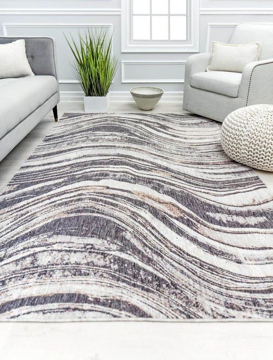 The appearance of Mason Brooks Cressida CA12A Gray Shore Abstract Contemporary Gray 8' x 10' Area Rug designed by Rugs America in the modern / contemporary interior design. This gray piece of furniture  was selected by 1StopBedrooms from Cressida Collection to add a touch of cosiness and style into your home. Sku: RA31544. Material: Polyester. Product Type: Area Rugs. Image1
