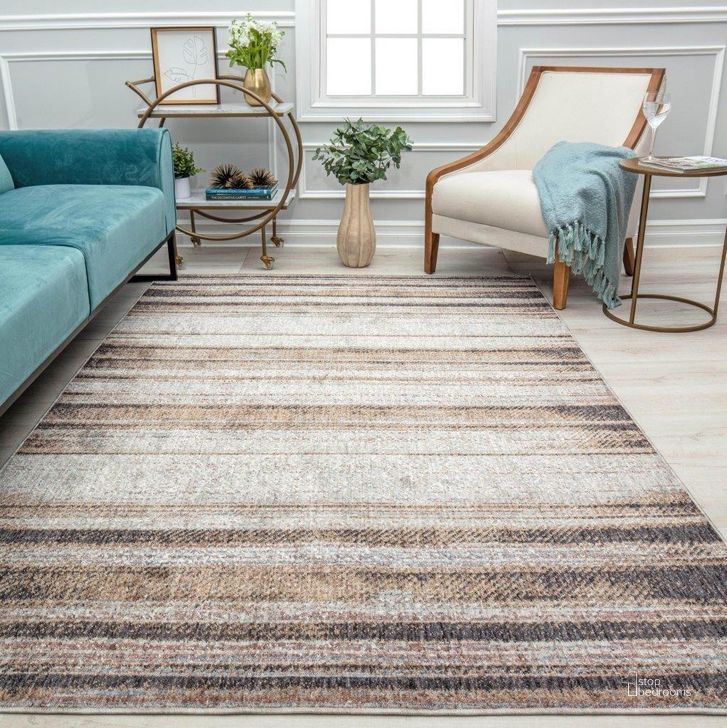 The appearance of Mason Brooks Cressida CA20B Gazey Gray Stripe Contemporary Gray 8' x 10' Area Rug designed by Rugs America in the modern / contemporary interior design. This gray piece of furniture  was selected by 1StopBedrooms from Cressida Collection to add a touch of cosiness and style into your home. Sku: RA31556. Material: Polyester. Product Type: Area Rugs. Image1