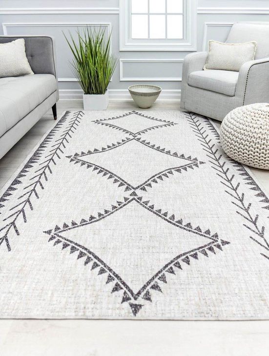The appearance of Mason Brooks Cressida CA45A Angelica Gray Moroccan Tribal Gray 2'6 x 4' Area Rug designed by Rugs America in the moroccan interior design. This gray piece of furniture  was selected by 1StopBedrooms from Cressida Collection to add a touch of cosiness and style into your home. Sku: RA31573. Material: Polyester. Product Type: Area Rugs. Image1