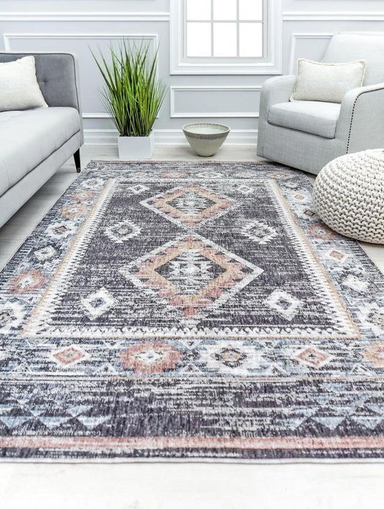 The appearance of Mason Brooks Cressida CA60A Baltic Gray Moroccan Tribal Gray 5'3 x 7' Area Rug designed by Rugs America in the moroccan interior design. This gray piece of furniture  was selected by 1StopBedrooms from Cressida Collection to add a touch of cosiness and style into your home. Sku: RA31587. Material: Polyester. Product Type: Area Rugs. Image1