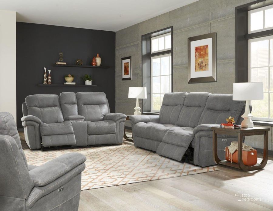 The appearance of Mason Carbon Power Reclining Living Room Set designed by Parker House in the modern / contemporary interior design. This carbon piece of furniture  was selected by 1StopBedrooms from Mason Collection to add a touch of cosiness and style into your home. Sku: MMA#832PH-CRB;MMA#822CPH-CRB. Product Type: Living Room Set. Image1