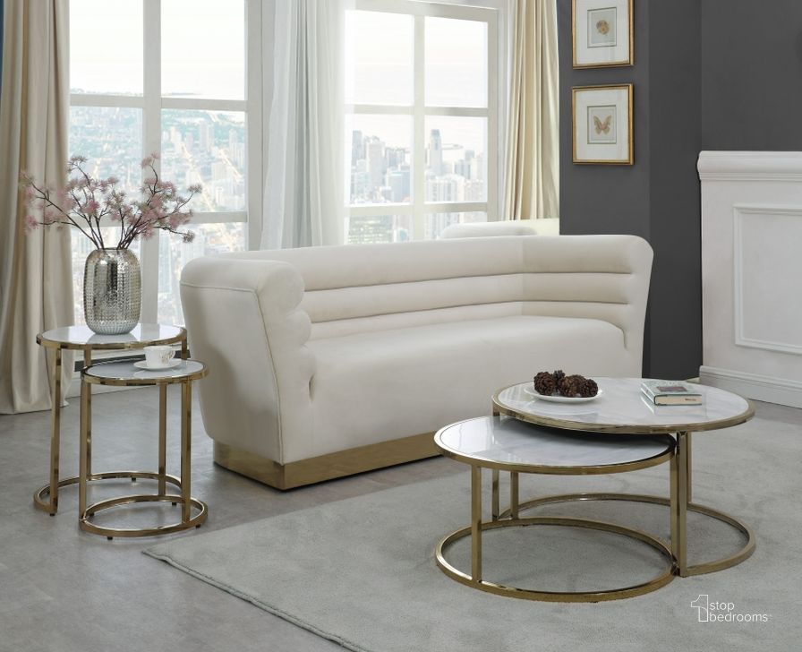 The appearance of Massimo Occasional Table Set designed by Meridian in the modern / contemporary interior design. This gold piece of furniture  was selected by 1StopBedrooms from Massimo Collection to add a touch of cosiness and style into your home. Sku: 207-C;207-E. Product Type: Occasional Table Set. Image1