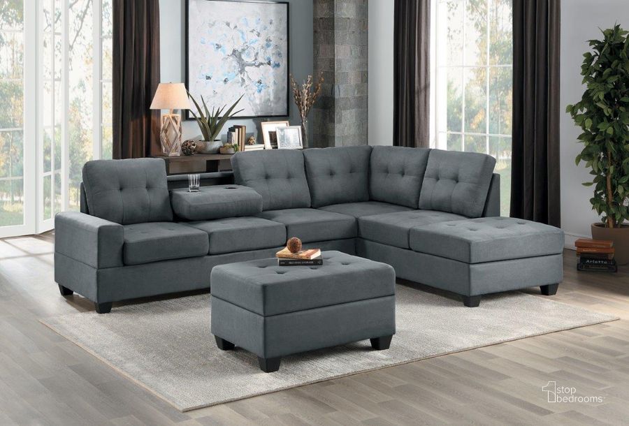 The appearance of Maston Dark Gray 2 Piece RAF Sectional designed by Homelegance in the transitional interior design. This dark gray piece of furniture  was selected by 1StopBedrooms from Maston Collection to add a touch of cosiness and style into your home. Sku: 9507DGY-3;9507DGY-5. Product Type: Sectional. Layout: L-Shape. Orientation: RAF.