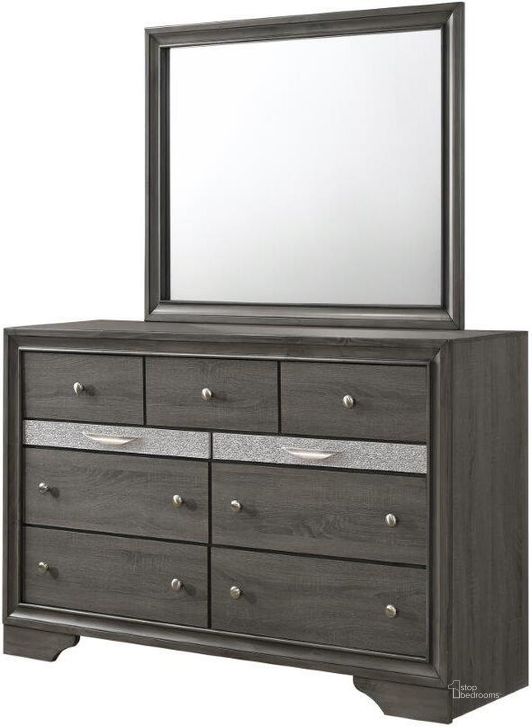 The appearance of Matrix Dresser In Gray designed by Galaxy Home Furnishings in the traditional interior design. This gray piece of furniture  was selected by 1StopBedrooms from Matrix Collection to add a touch of cosiness and style into your home. Sku: 808857668714. Material: Wood. Product Type: Dresser. Image1