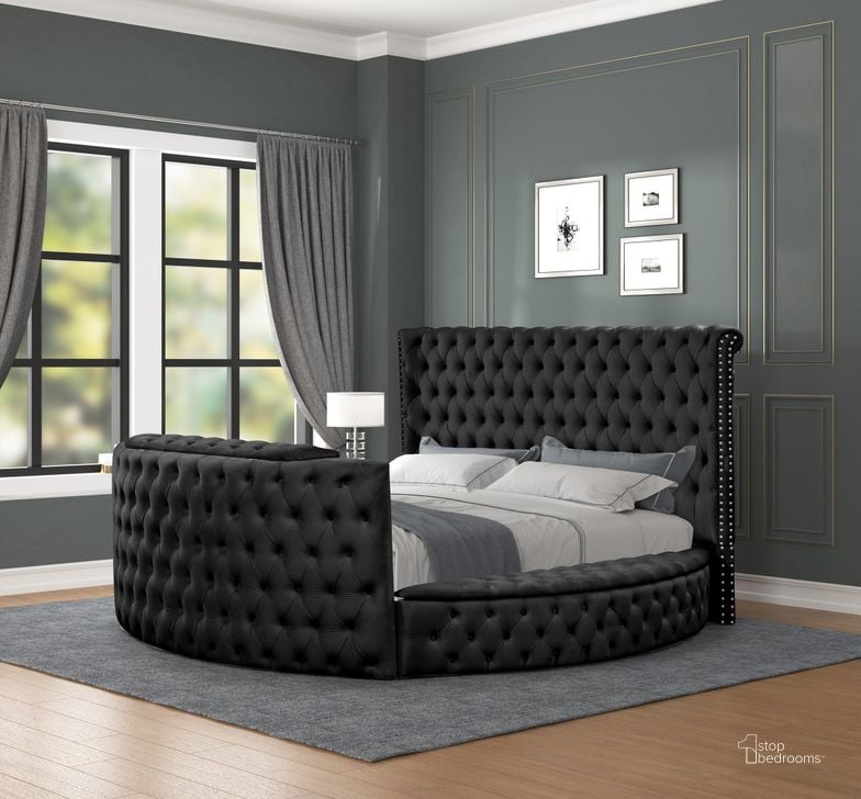 The appearance of Maya Queen Bed Made with Wood In Black designed by Galaxy Home Furnishings in the modern / contemporary interior design. This black piece of furniture  was selected by 1StopBedrooms from Maya Collection to add a touch of cosiness and style into your home. Sku: 601955552608. Material: Wood. Product Type: Bed. Bed Size: Queen. Image1