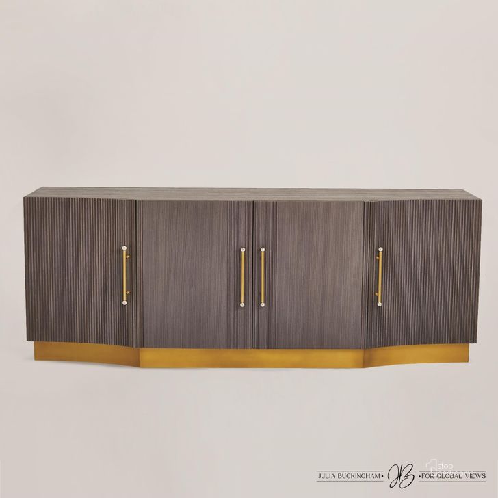 The appearance of Mayfair Cabinet In Gray designed by Global Views in the modern / contemporary interior design. This gray piece of furniture  was selected by 1StopBedrooms from Mayfair Collection to add a touch of cosiness and style into your home. Sku: JB2121. Product Type: Cabinet. Material: Brass. Image1