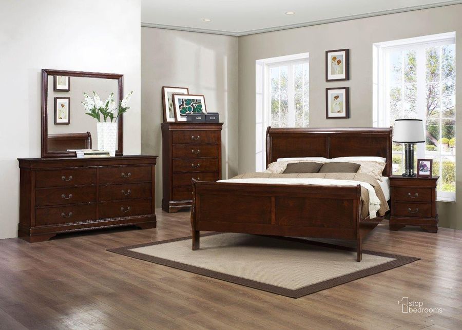 The appearance of Mayville Sleigh Bedroom Set designed by Homelegance in the traditional interior design. This brown piece of furniture  was selected by 1StopBedrooms from Mayville Collection to add a touch of cosiness and style into your home. Sku: 2147-1;2147-3;2147-4. Bed Type: Sleigh Bed. Material: Wood. Product Type: Sleigh Bed. Bed Size: Queen. Image1